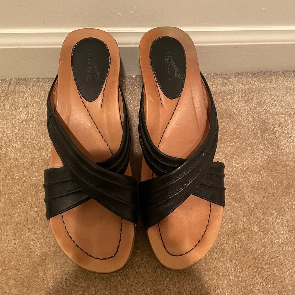 Dansko Black wedge sandal